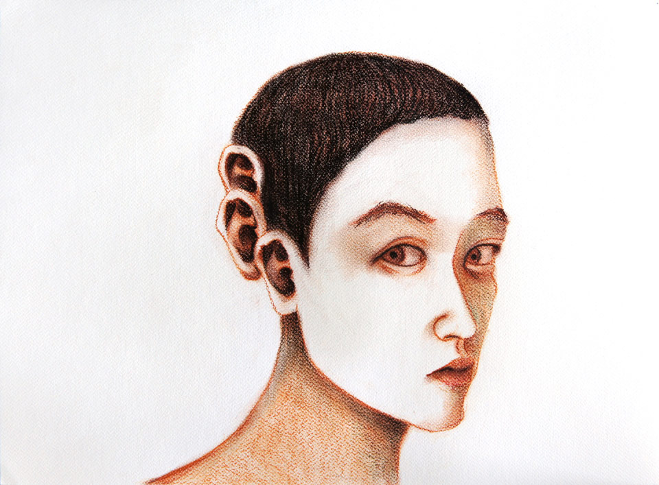 Face colorpencil on paper 52x38cm 2010 